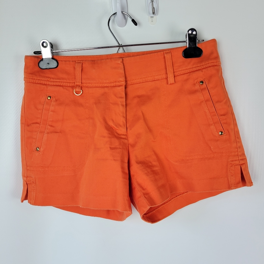 CACH'E Orange Cotton Shorts Sz 4